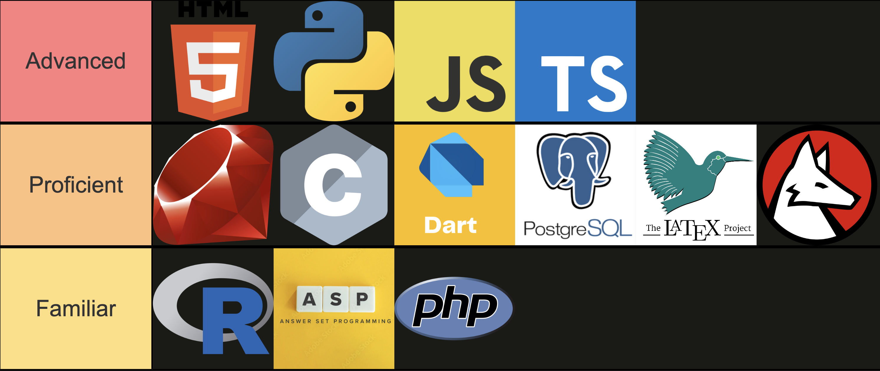 Programming Skill Tier List